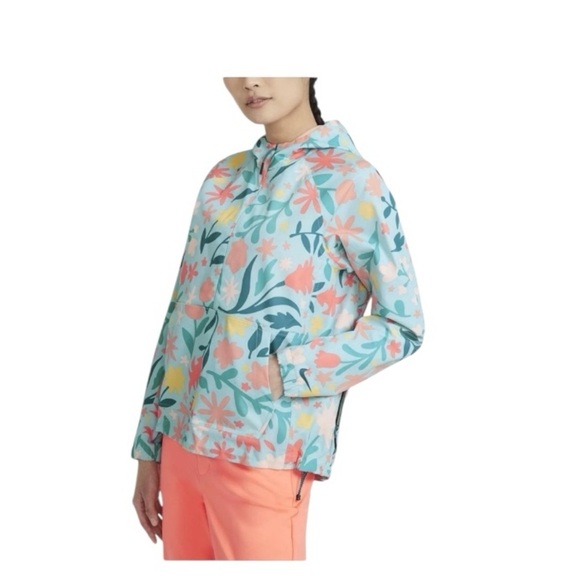 Nike Sportswear Jacket water Repel Floral Printed 1/4 Zip Kangaroo pocket L - Picture 1 of 14
